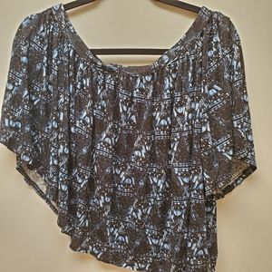 Free People Blue Floral One shoulder top Size s